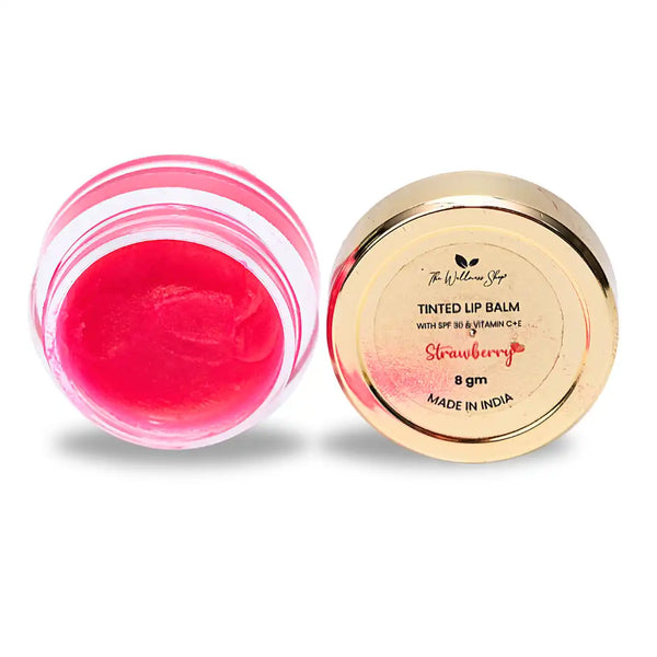 The Wellness Shop Tinted Lip Balm Strawberry Flavour - 8 gms