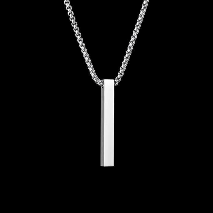 Pure Titanium Steel Ultra Polished 3D Silver Cuboid Vertical Bar Penda ...