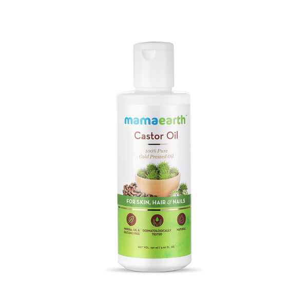 Mamaearth Castor Oil for Healthier Skin, Hair and Nails with 100% Pure and Natural Cold-Pressed Oil, 150ml