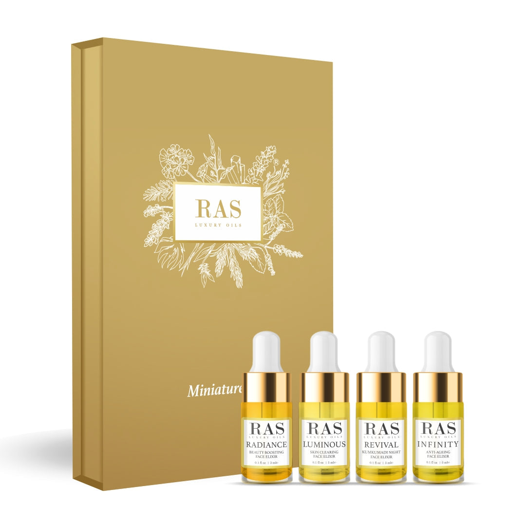9 Ras Face RAS Luxury Oils Gift of Glow - 4 Piece Face Elixir Miniature Set ...