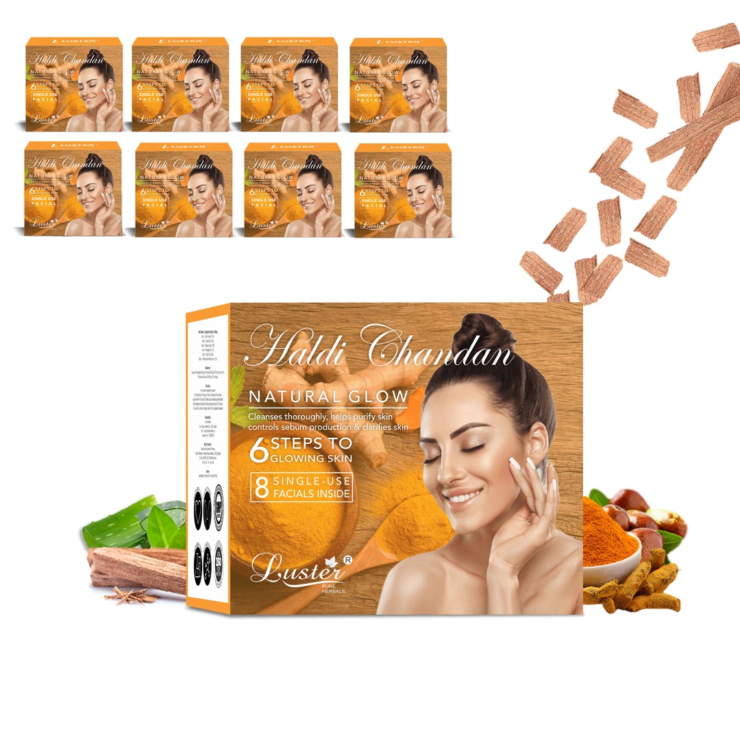 Luster Vision Kit Luster Cosmetics Haldi Chandan Natural Glow Facial Kit - 320ml – Veeha ...