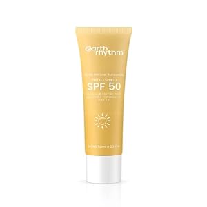 Earth Rhythm Matte Mineral Sunscreen SPF 50 with 9% Zinc Oxide, PA+++ Protection, Zero White Cast & Non-Sticky, Matte Finish - 50ml