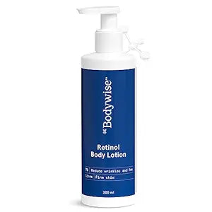 Be Bodywise 0.1% Retinol Body Lotion 200 ml | With 0.2% Niacinamide, Shea Butter | Fights Visible Signs of Aging & Reduces Stretch Marks | For Brighter & Even-Toned Skin
