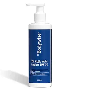 Be Bodywise 1% Kojic acid Lotion with Spf 30 PA+++ | 200 ml | with 0.20% Niacinamide & Glycerine | Improves Skin Texture, Hydrates Skin & gives Broad Spectrum Protection.