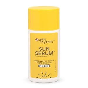 Earth Rhythm Sunserum SPF 50 | Long Lasting UVA UVB Protection, Moisturises, Non Sticky, No white cast - 40 ml