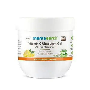 Mamaearth Vitamin C Ultra Light Gel Oil-Free Moisturizer For Face, Body And Hands; With Vitamin C & Aloe Vera Water For Glowing Hydration - 200 Ml