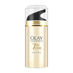 Olay Total Effects Night Cream | Fights 7 Signs of Ageing | With Niacinamide and Green Tea Extracts | Normal, Oily, Dry, Combination Skin | 50 gms