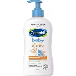 Cetaphil Baby Daily Moisturizing Lotion - 400ml (with Organic Calendula for Face & Body, Moisturizer for Kids)