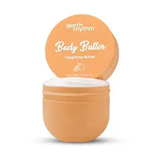 Earth Rhythm Tangerine Body Butter with Mango seed butter, Rosehip Oil and Tangerine | 48 Hour Intense Moisturization | Men & Women - 150 gms