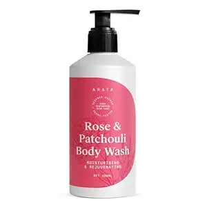 Arata Deep Moisturising Body Wash For Dry, Flaky & Normal Skin | With Rose & Patchouli | Long lasting fragrance | Intense Hydration, Freshness and Deep Cleansing | For Men & Women | 300ML