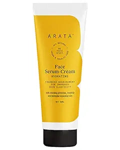 Arata Natural Hydrating Face Serum-Cream with evening primrose, rosehip & lavender essential oils for Women & Men || All Natural, Vegan & Cruelty Free - (50 ml)