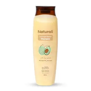 Naturali Damage Repair Shampoo | With Moringa Oil & Avocado| Repairs Damage & Restores Shine | 180 ML