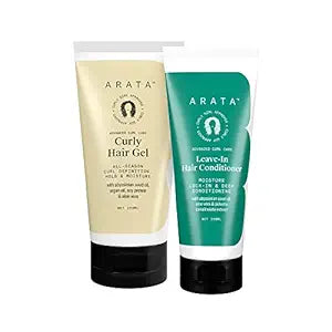 Arata Advanced Curl Care Duo | With Leave-In Conditioner - (100 ML) & Advanced Curl Care Hair Gel - (150 ML) | Intensely Moisturises & Conditions | All-Season Curl Definition & Hold | Best For Curly Hair