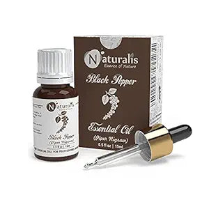 Naturalis Essence of Nature Black Pepper Essential Oil for Hair, Skin, Massage & Aromatherapy - 15 ml