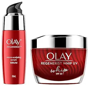 Olay Serum Regenerist Microsculpting√Ǭ† Serum and Olay Regenerist Whip Day Cream UV SPF 30 - 50 gms