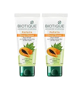 Biotique Papaya Deep Cleanse Face Wash - 100 ml - Pack of 2