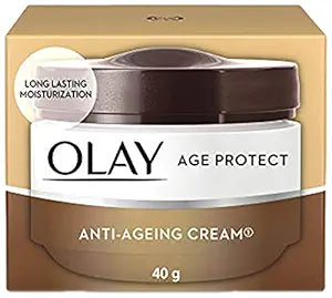Olay Age Protect Anti-Ageing Cream | Lightens Dark Spots and Reduces Wrinkles | Normal, Oily, Dry, Combination Skin | 40 gms