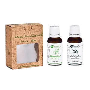 Naturalis Breathe Easy Essential Oil Set of 2 - 30ml (Peppermint Oil, Eucalyptus Oil)