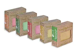 Naturalis Handmade Soap with Natural Essential Oil Pack of 5 - Geranium, Patchouli, Frankincense, Turmeric, Neem - Combo