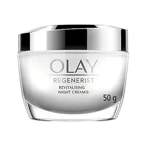 Olay Regenerist Revilatising Night Cream | Hydrated, Plump, Bouncy Skin | With Hyaluronic Acid, Niacinamide and Peptides | Normal, Oily, Dry, Combination Skin | 50 gms