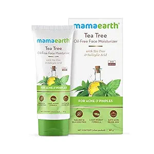 Mamaearth Tea Tree Oil-Free Moisturizer For Face For Oily Skin With Tea Tree & Salicylic Acid For Acne & Pimples 80 Ml
