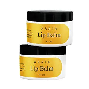 Arata Zero Chemicals Natural Lip balm for dry, chapped lips with Intense Moisturizing || Power of Cardamom oil || Cocoa and Mango butter - (10 gms, Pack of 2)