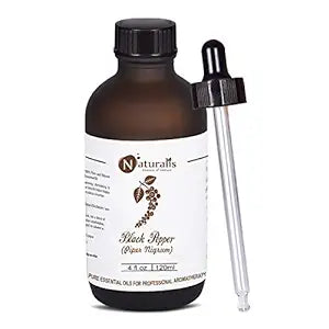 Naturalis Essence of Nature Black Pepper Essential Oil for Hair, Skin, Massage & Aromatherapy - 120 ml