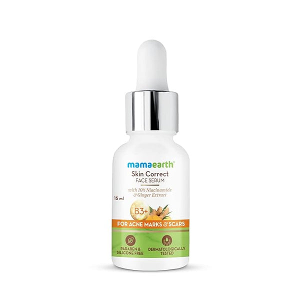 Mamaearth Skin Correct Face Serum With Niacinamide & Ginger Extract For Acne Marks & Scars, 15ml