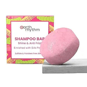 Earth Rhythm Silk Shampoo Bar - for Smooth and Silky hair | Sulphate & Paraben Free | Plastic Free (Cardboard Packaging) - 80 gms
