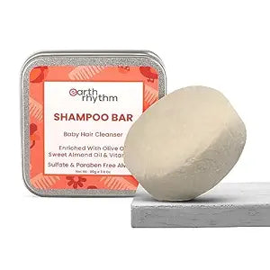 Earth Rhythm Baby Shampoo Bar, Sulphate & Paraben Free, Plastic Free (Tin) - 80 gms