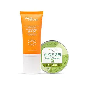 Earth Rhythm Summer Skincare - Combo(Aloe Vera Gel - 100gms + Sunscreen SPF 50-50 gms)