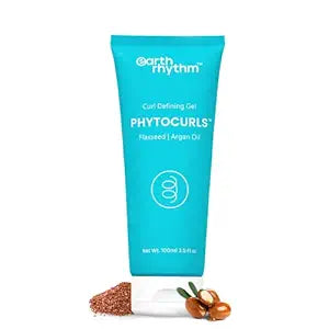 Earth Rhythm Phyto Curl Hair Gel with Flaxseed Oil, Argan Oil and Rice Curl Complex | Enhance Curl, Protects Hair, Add Shine and Bounce - 100ml