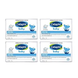 Cetaphil Baby Mild Bar for Face and Body-Pack of 4, 75g*4
