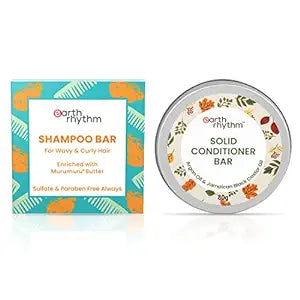 Earth Rhythm Murumuru Butter Shampoo Bar for Curly & Wavy Hair, 100% Biodegradable, Plastic-free Packaging - 80 GMS (Murumuru & Argan)