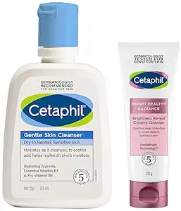 Cetaphil Brightness Reveal Creamy Cleanser - 100 g& Face Wash by CETAPHIL, Gentle Skin Cleanser for Dry to Normal, Sensitive Skin - 125 ml