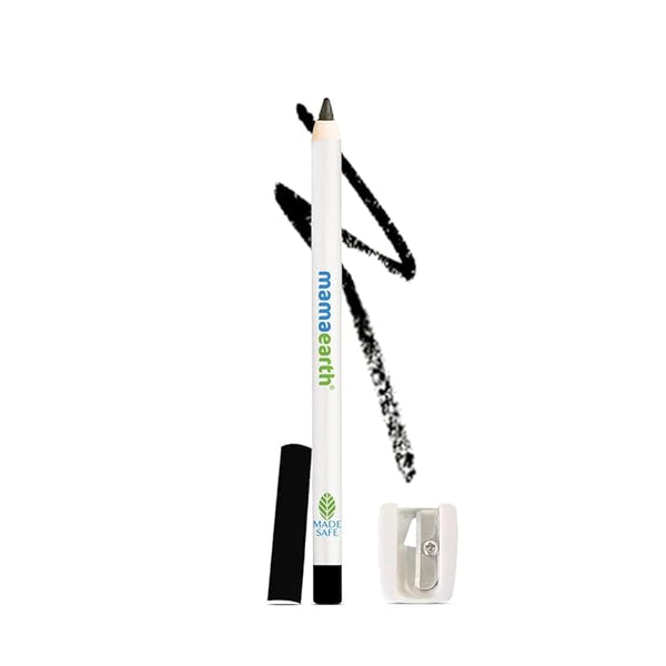 Mamaearth Long Stay Kohl Pencil, Kajal Black Waterproof, With Castor Oil & Chamomile For 11 Hour Smudge Free Stay With Sharpener, Charcoal Black, Matte Finish
