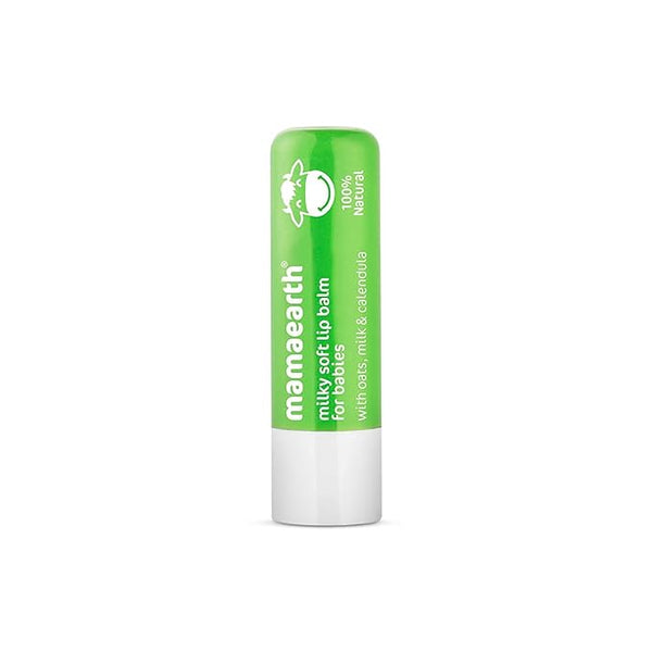 Mamaearth Natural Milky Soft Lip Balm for Kids, Babies for 12 Hour Moisturization, with Oats, Milk & Calendula