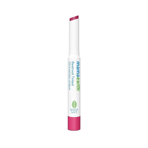 Mamaearth Beetroot Tinted 100% Natural Lip Balm with Beetroot & Beeswax - 2 g | | 12 Hr Moisturization | For Dry & Chapped Lips | Natural Pink Tint | Brightens Lips