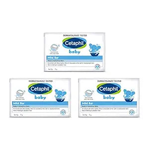 Cetaphil Baby Mild Bar for Face and Body Pack of 3, (75g x 3, Sensitive Skin)