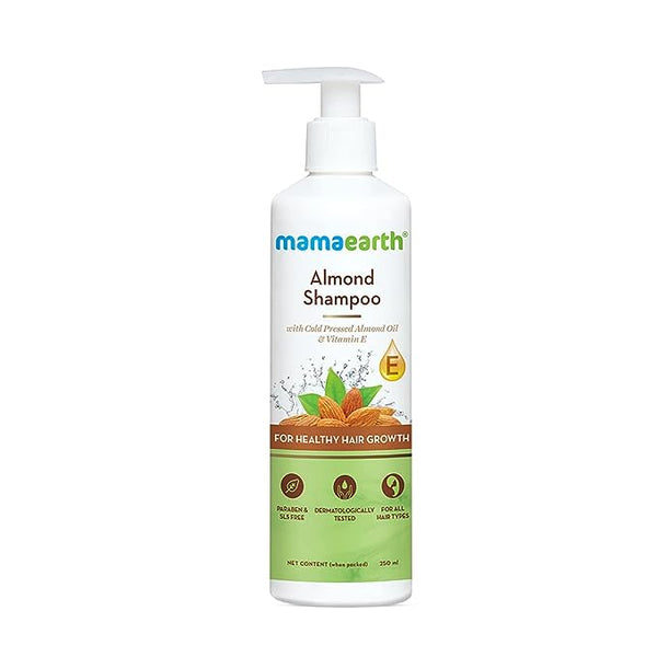 Mamaearth Deep Nourishment Almond Shampoo With Almond Oil and Vitamin E, Pore Paraben Free, SLS Free, Safe for Chemically Treated Hair, Vegan - 250 ml