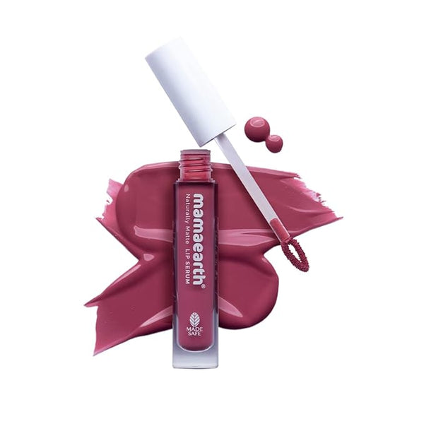 Mamaearth Naturally Matte Lip Serum - Matte Liquid Lipstick with Vitamin C & E For Upto 12 Hour Long Stay - 05 Pink Daffodil (Pink) - 3 ml