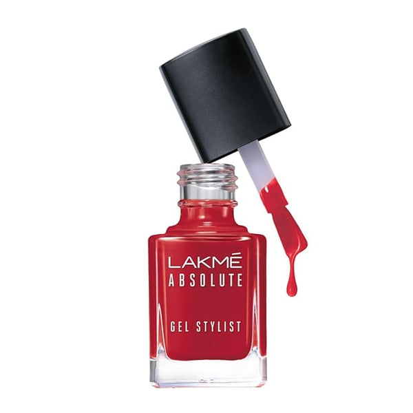 Lakmé Absolute Gel Stylist Nail Color, Scarlet Red - 12 ml