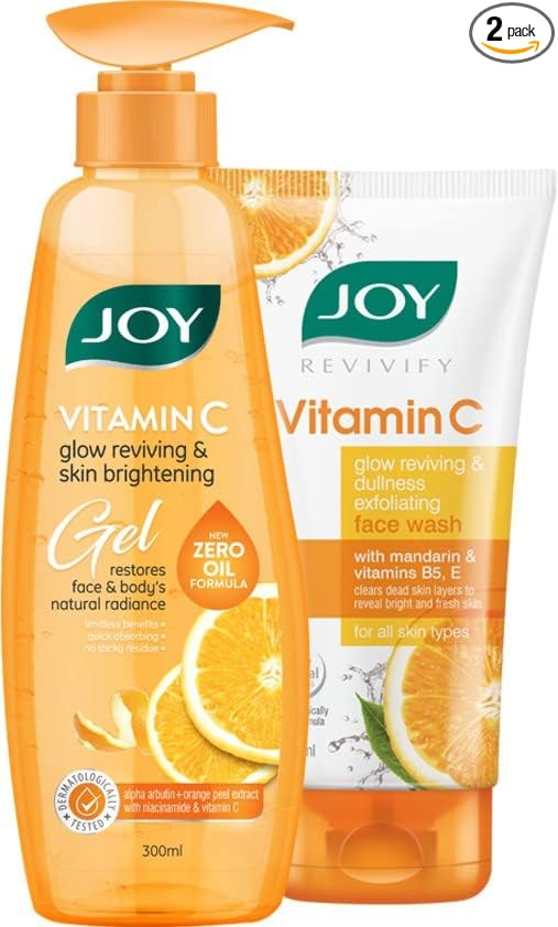 Joy Revivify Vitamin C Face Wash 150ml & Face Brightening Vitamin C Gel 300ml (Combo Pack)