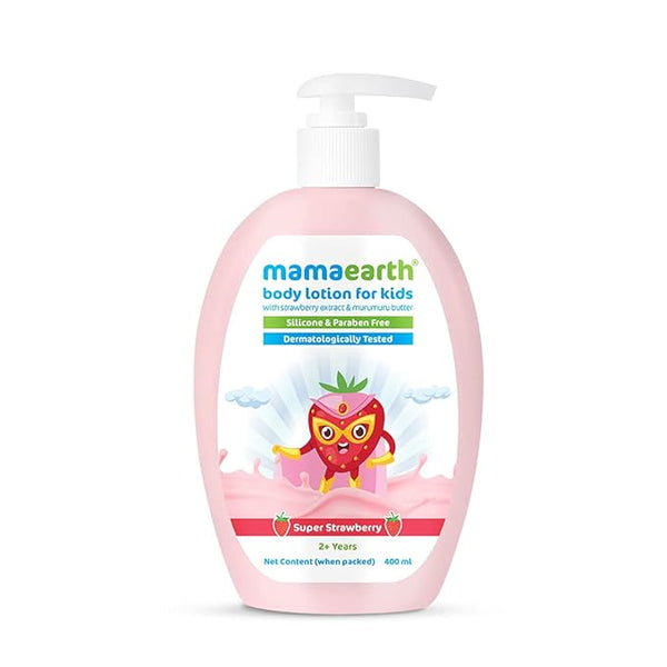 Mamaearth Super Strawberry Body Lotion & Cream for Kids with Strawberry & Shea Butter - 400 ml