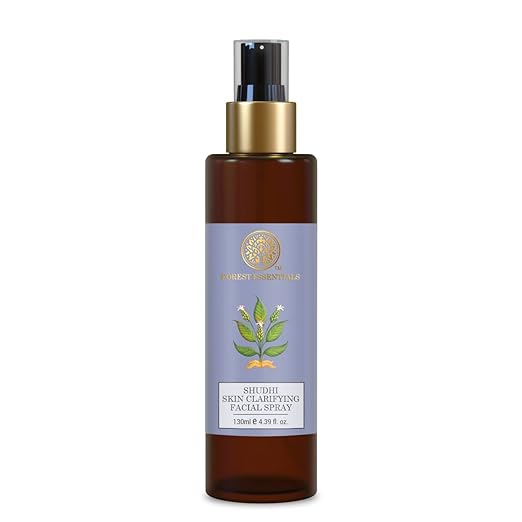 Forest Essentials Shudhi Skin Clarifying Facial Spray | Refreshing Face Toner For Pore Tightening and Hydration | Alcohol-Free Toner For Glowing Skin | Ideal For Oily Acne-Prone Skin | 130 ml