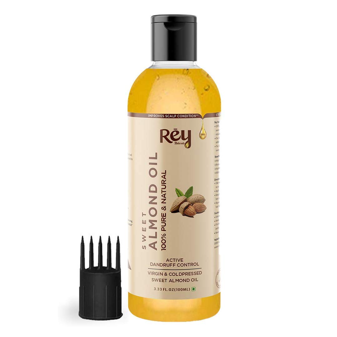Rey Naturals Almond Hair Oil (Badam oil) - 100% Pure, Cold Pressed, fo ...