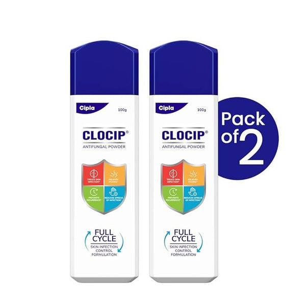 Cipla Clocip Antifungal Powder - 100 gms (Pack of 2)