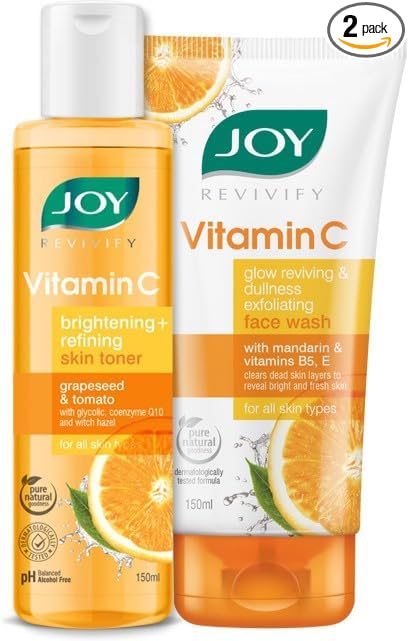 Joy Revivify Vitamin C Face Wash 150ml & Brightening Skin Toner 150ml (Combo Pack)