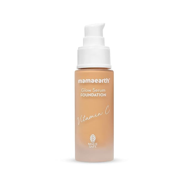 Mamaearth Glow Serum Foundation Lotion with Vitamin C and Turmeric for 12-Hour Long Stay- 05 Beige Glow - 30 ml Dewy Finish