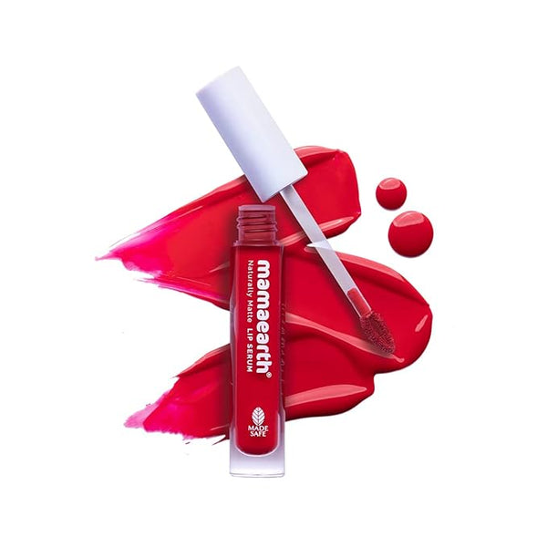 Mamaearth Naturally Matte Lip Serum - Matte Liquid Lipstick with Vitamin C & E For Upto 12 Hour Long Stay - 07 Beet it Red (Red) - 3 ml